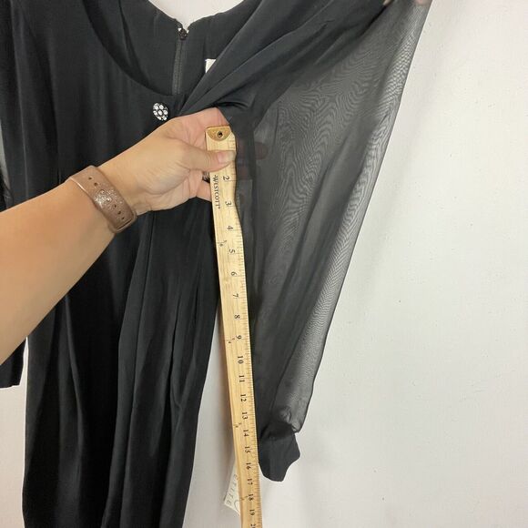 Vintage EXPO Petite Black Jewel Button Wide Leg Jumpsuit NWT Size 2 Made in USA - Picture 11 of 12